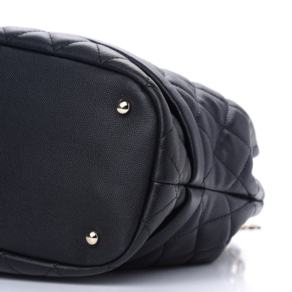 Chanel Caviar Quilted Large Rolled Up Bucket Drawstring Bag Black 9 of 9