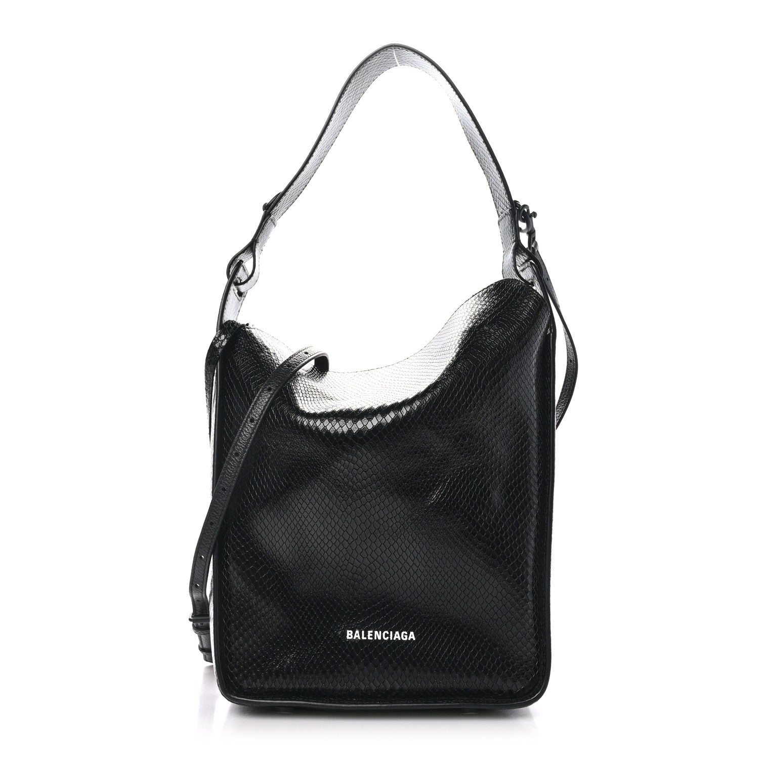 Balenciaga Extra Supple Calfskin Snakeskin Embossed Calfskin Small Tool 2.0 North-South Tote Black 1 of 9