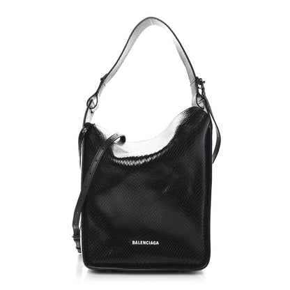 Balenciaga Extra Supple Calfskin Snakeskin Embossed Calfskin Small Tool 2.0 North-South Tote Black 1 of 9