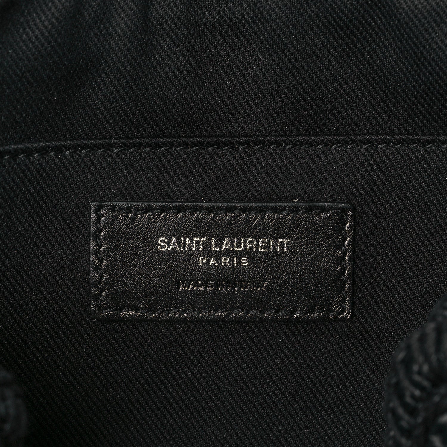 Saint Laurent Raffia Canvas Monogram Lou Camera Bag Black 5 of 8