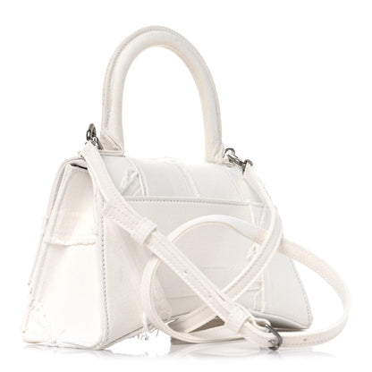 Balenciaga Denim Patchwork Small Hourglass Top Handle Bag White 3 of 13