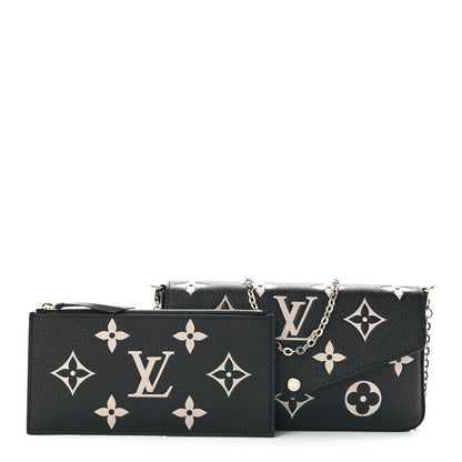 Louis Vuitton Empreinte Monogram Giant Felicie Pochette Black Beige 1 of 13