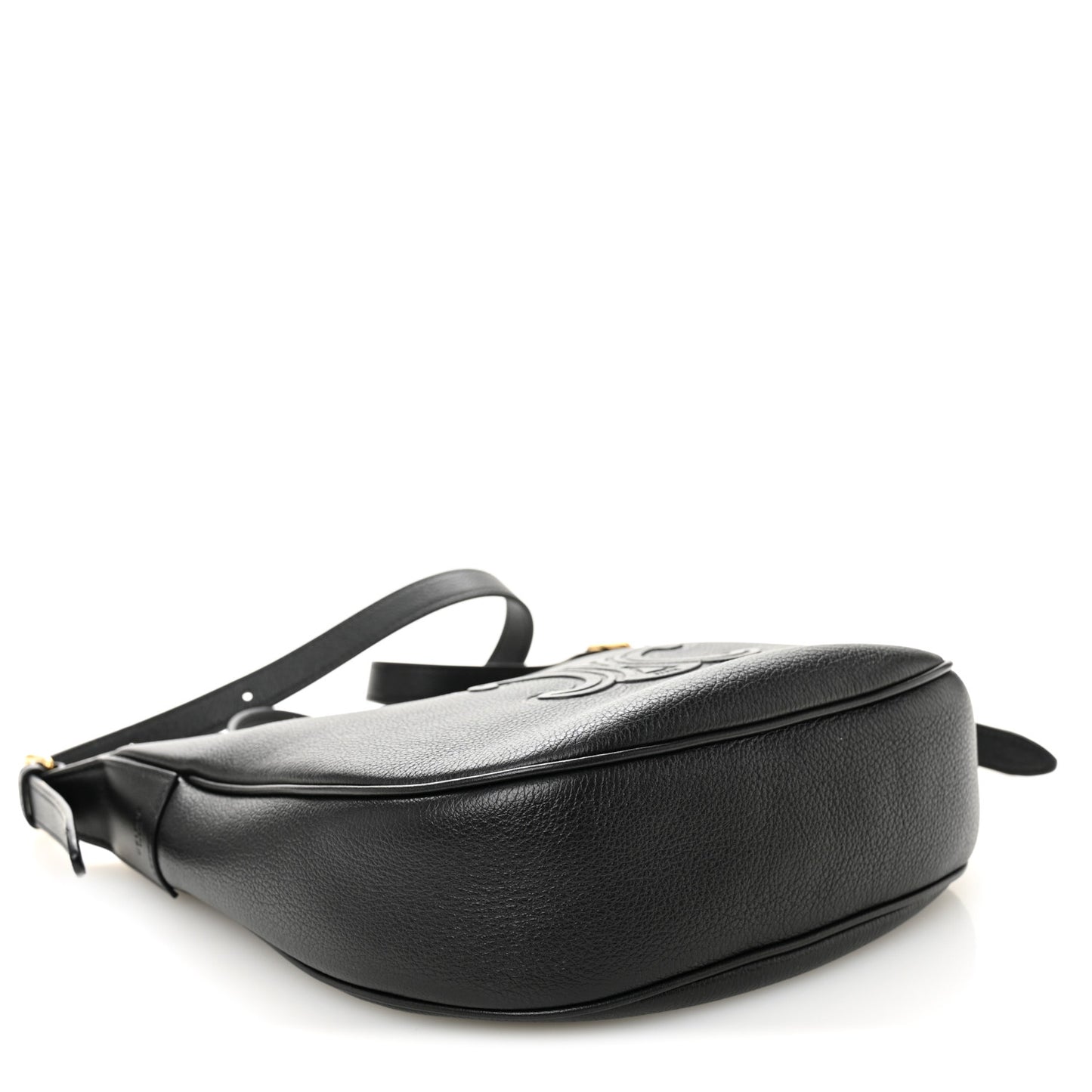 Supple Calfskin Cuir Triomphe Small Heloise Shoulder Bag Black