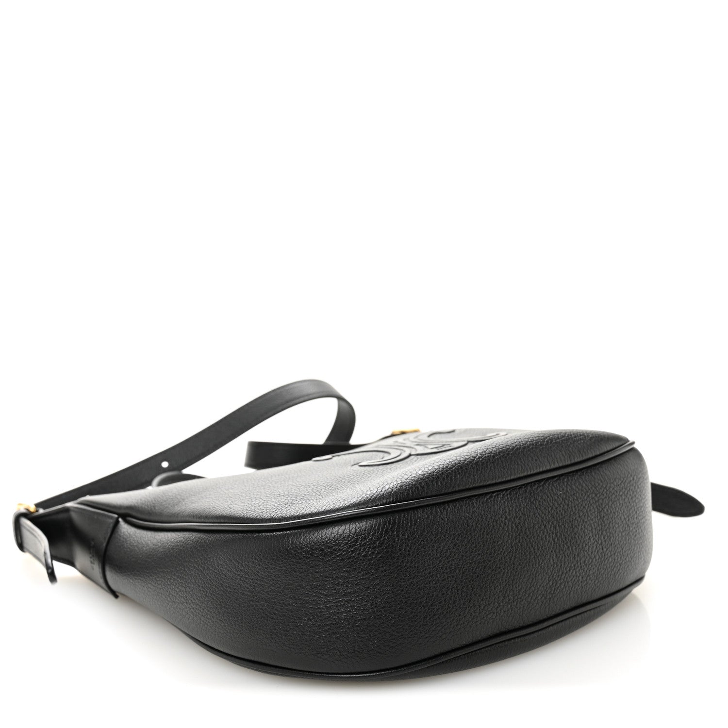 Celine Supple Calfskin Cuir Triomphe Small Heloise Shoulder Bag Black 4 of 10