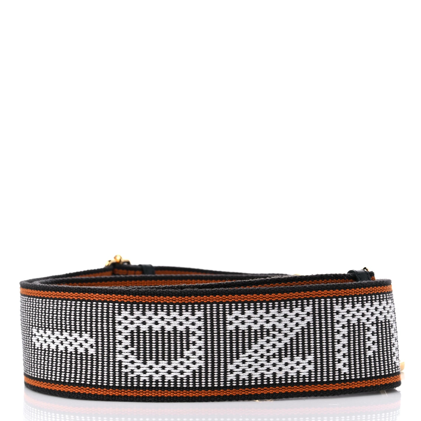 Cannete Ribbon Poly Vitello Century Logo Adjustable Strap You White Brandy Black