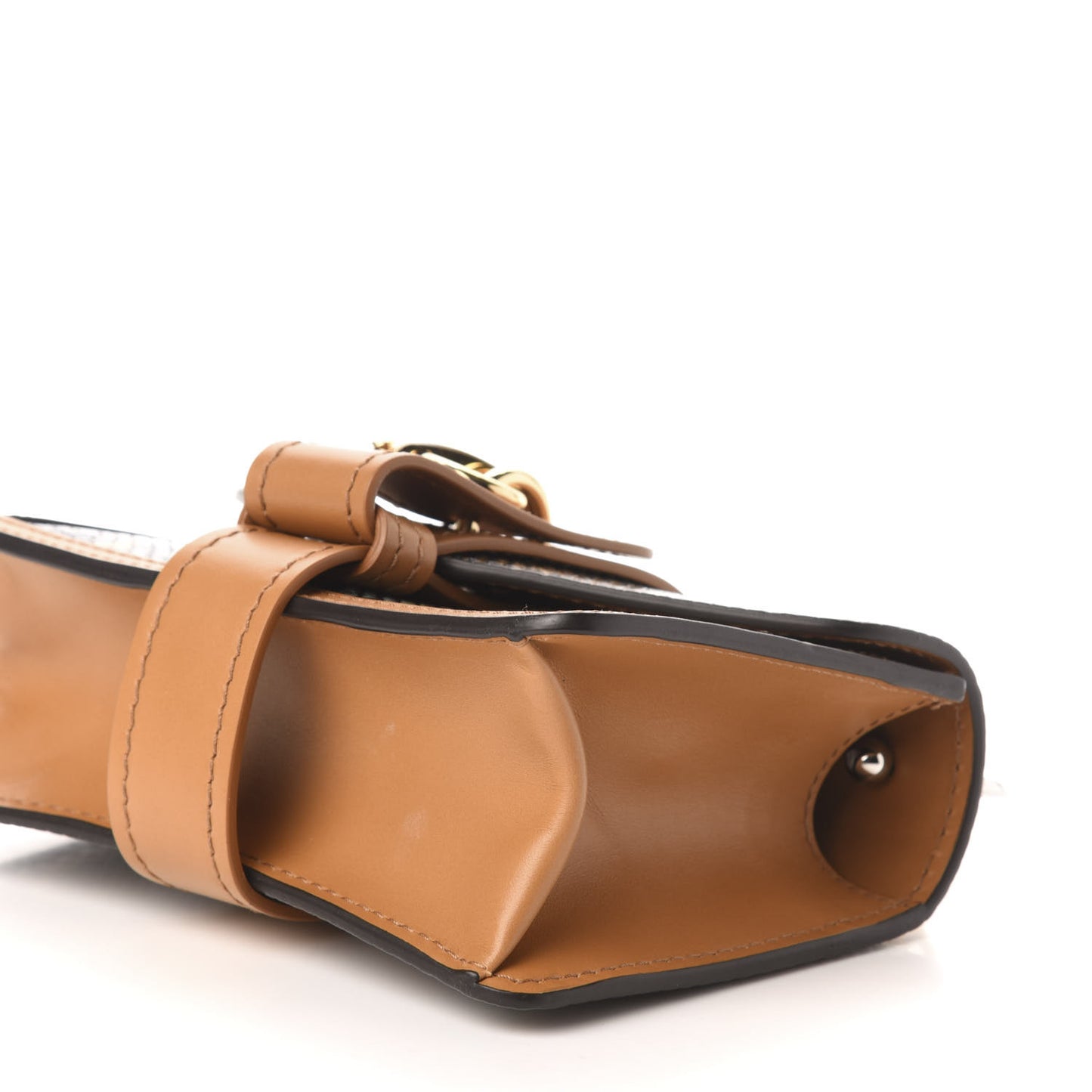 Python Embossed Shiny Calfskin Mini Aby Chain Shoulder Bag Faded Blue