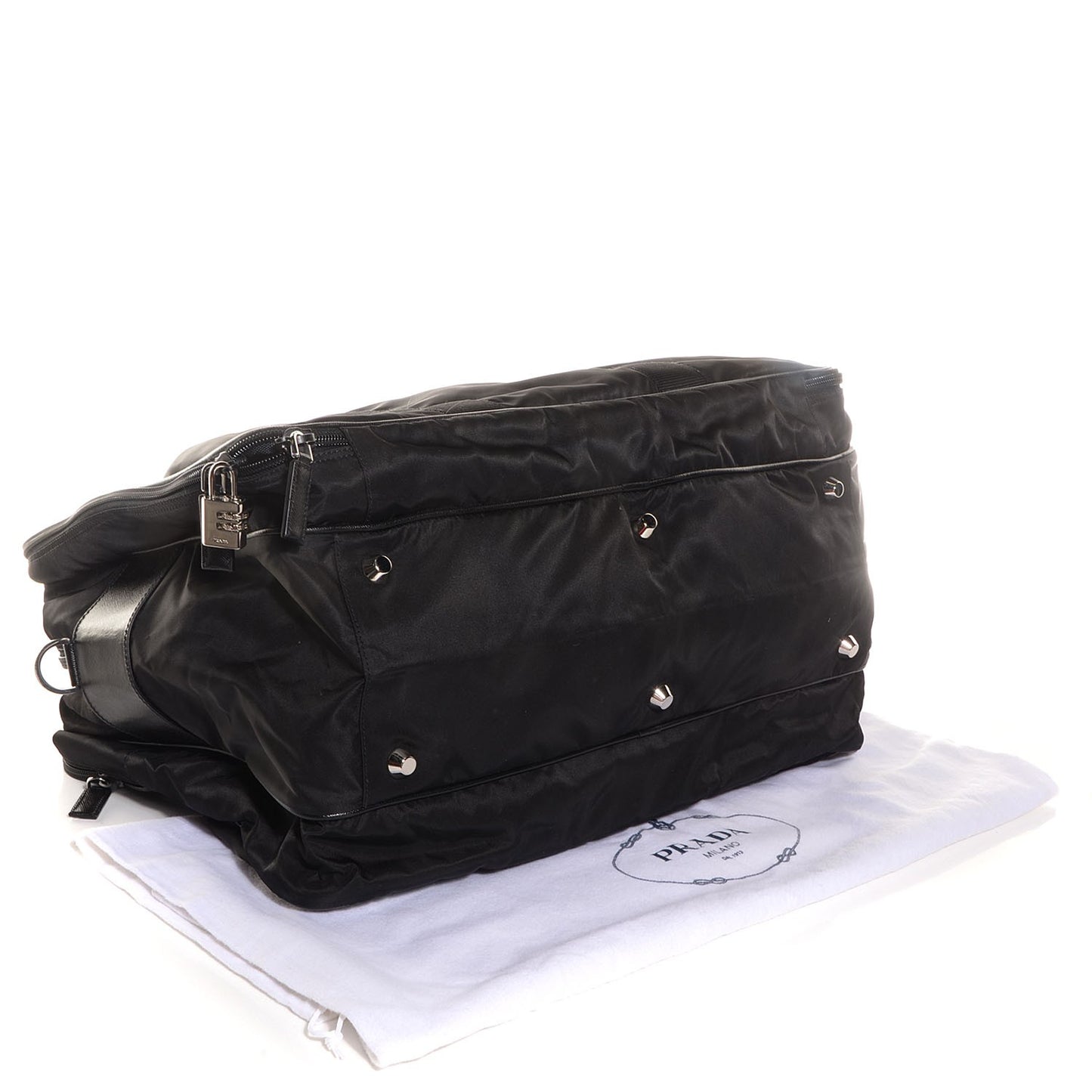 Tessuto Nylon Saffiano Viaggio Carry On Travel Bag Black