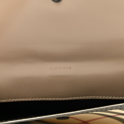 Burberry Patent Nova Check Tri-Fold Wallet Pewter 8 of 15