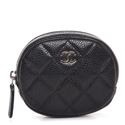 Chanel Caviar Quilted Zip Around Classic Coin Purse Black 1 of 7