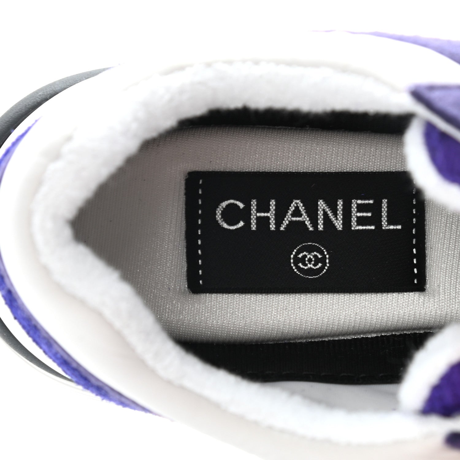Chanel Suede Tweed Felt CC Sneakers 37 Purple 7 of 8