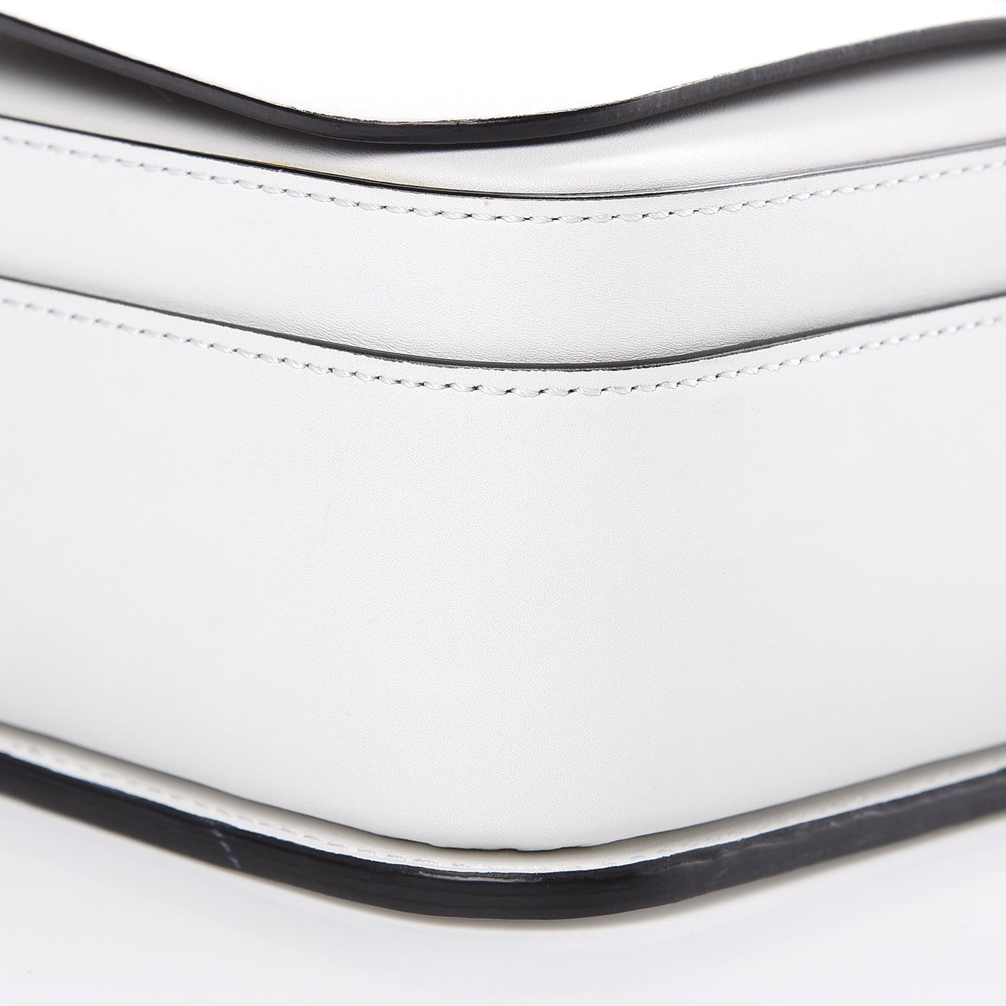 Calfskin Large Square Satchel Chalk White