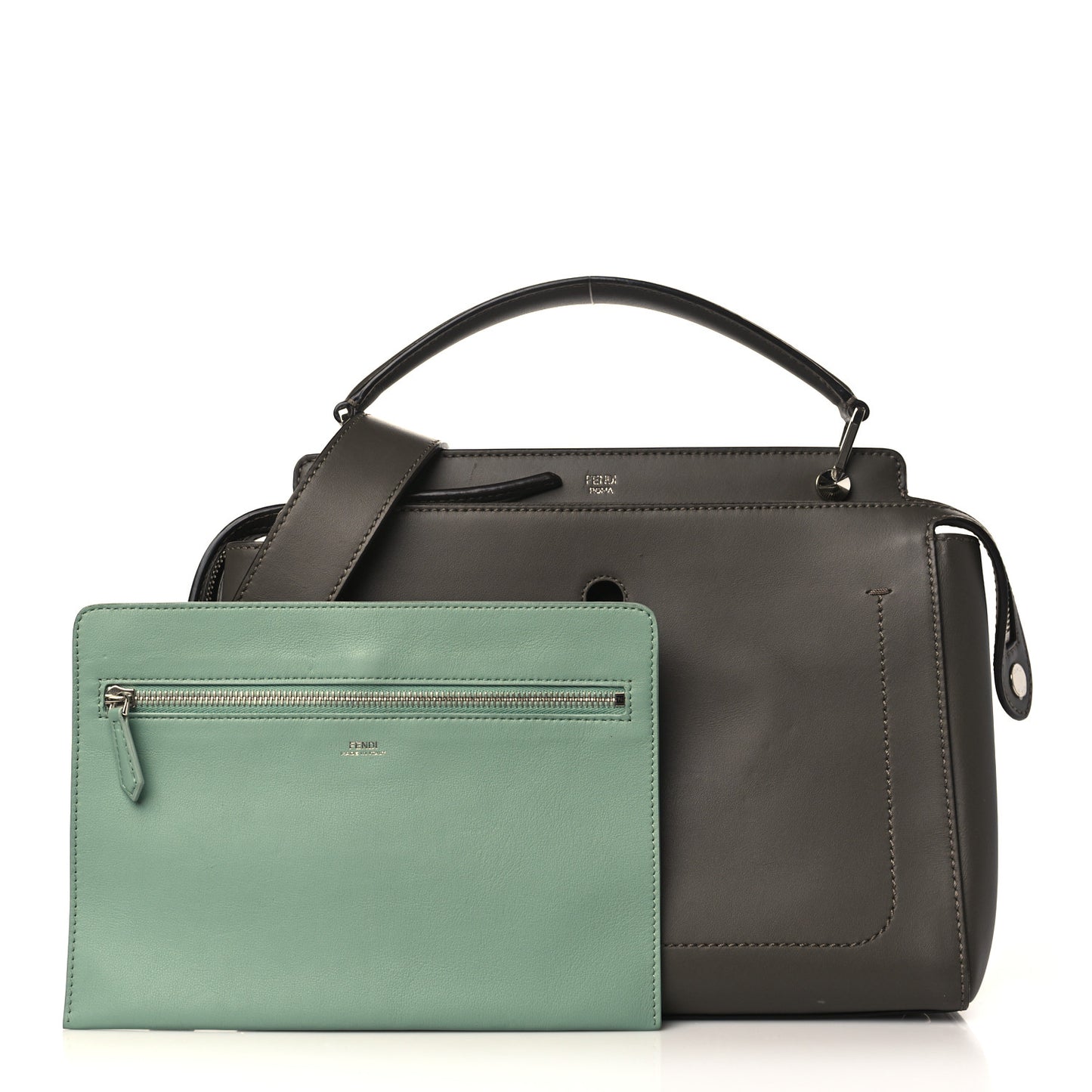 Vitello Baltico Dolce DotCom Satchel Carbone Menta