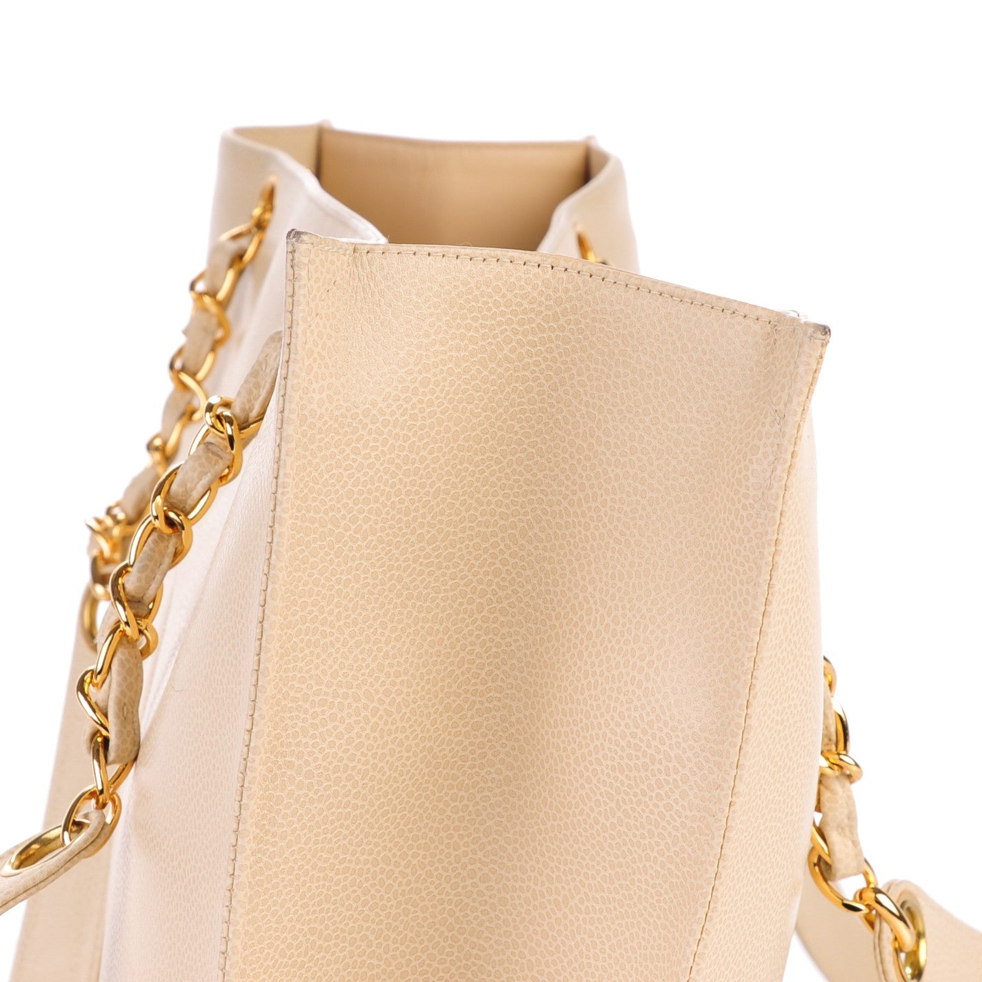 Caviar CC Shopper Tote Beige Clair