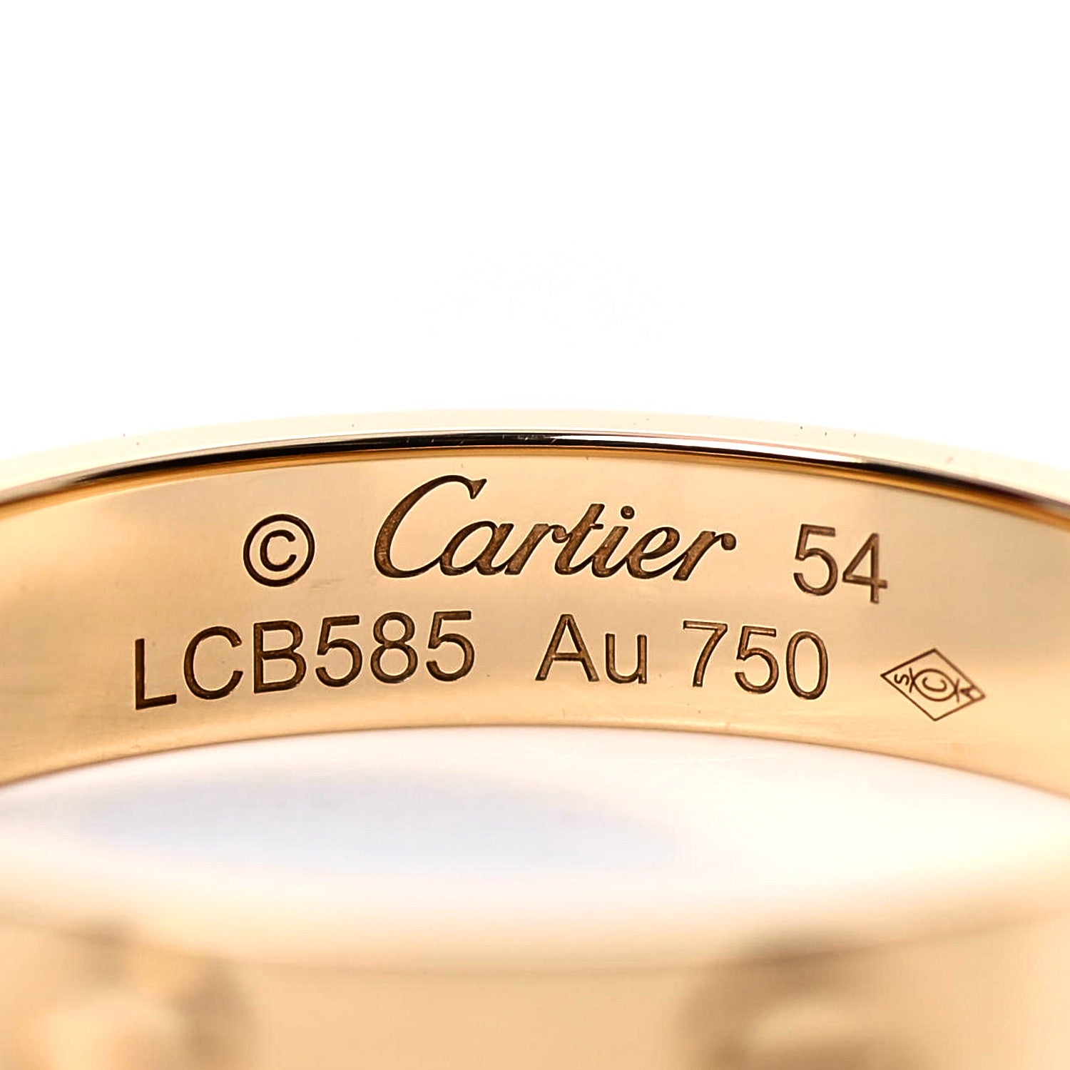 Cartier 18K Yellow Gold 3.5mm LOVE Wedding Band Ring 54 6.75 4 of 5