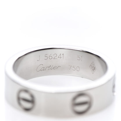 Cartier 18K White Gold 5.5mm LOVE Ring 51 5.75 4 of 5