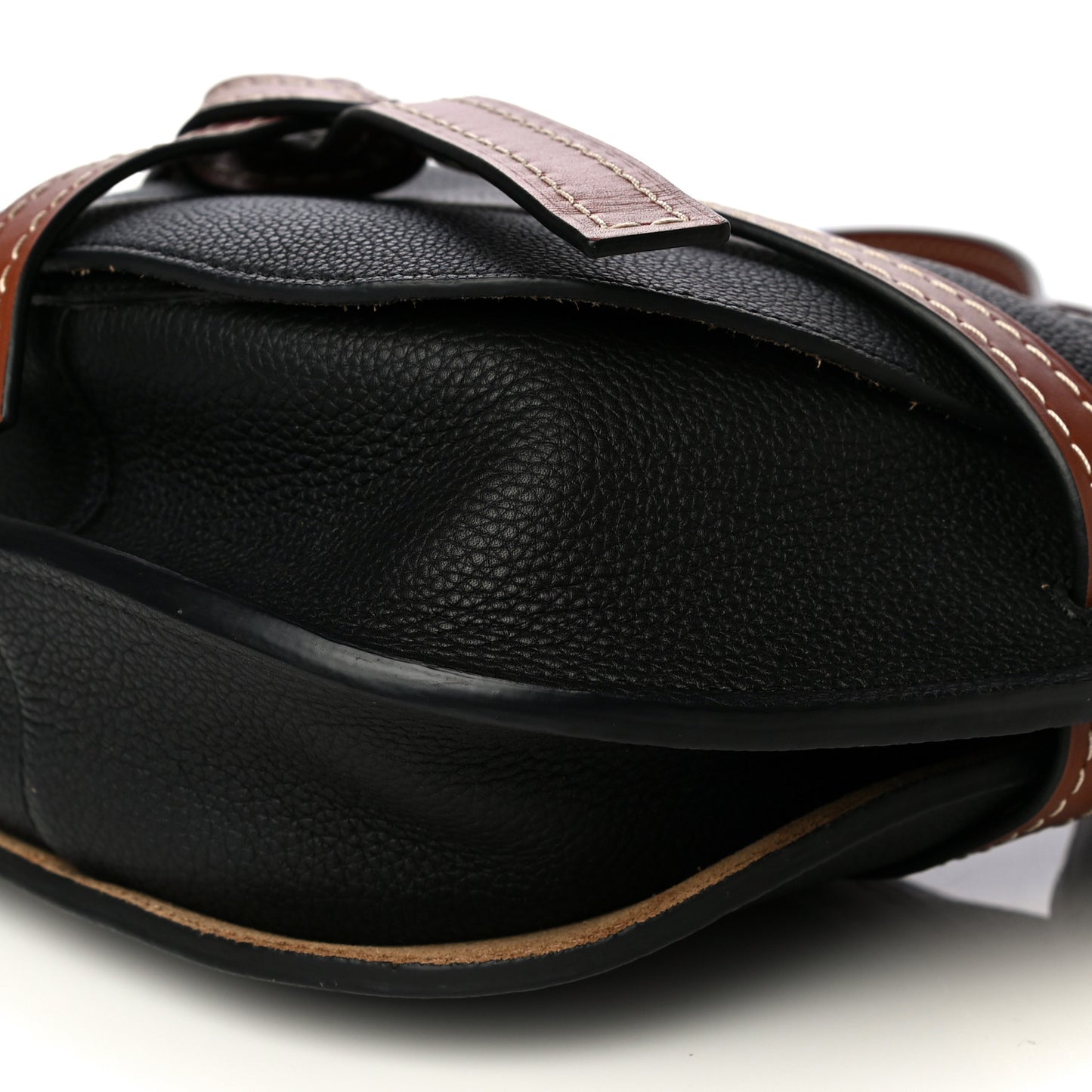 Grained Calfskin Small Gate Crossbody Bag Pecan Black