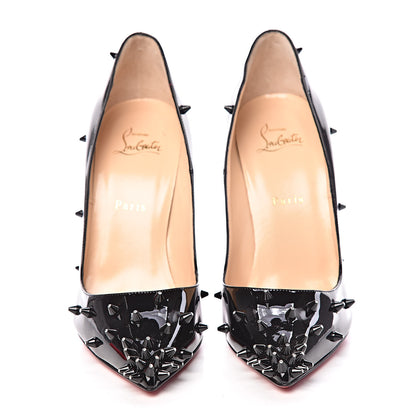 Christian Louboutin Patent Diamond Spikes 120 Pumps 40 Black Crystal 2 of 7