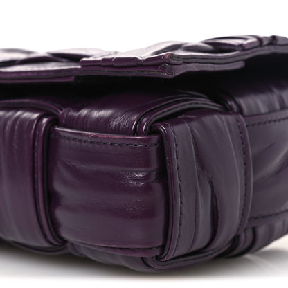 Bottega Veneta Calfskin Intreccio Plisse Cassette Crossbody Bag Dark Mystic 10 of 11