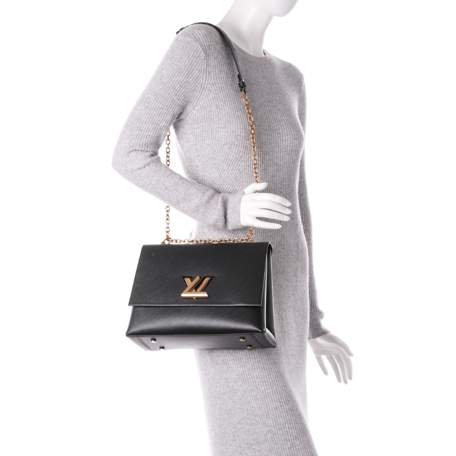 Louis Vuitton Epi Twist Shoulder Bag GM Black 2 of 8