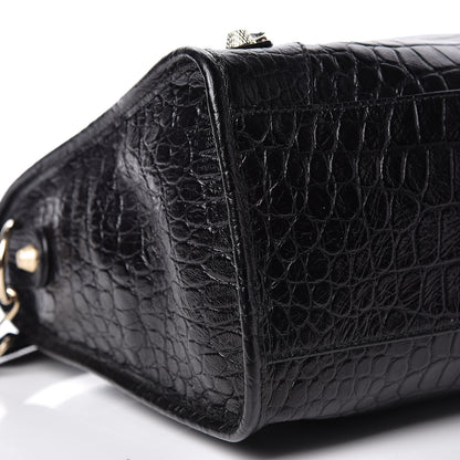 Balenciaga Calfskin Crocodile Embossed Giant 12 Gold Hardware City Black 8 of 9