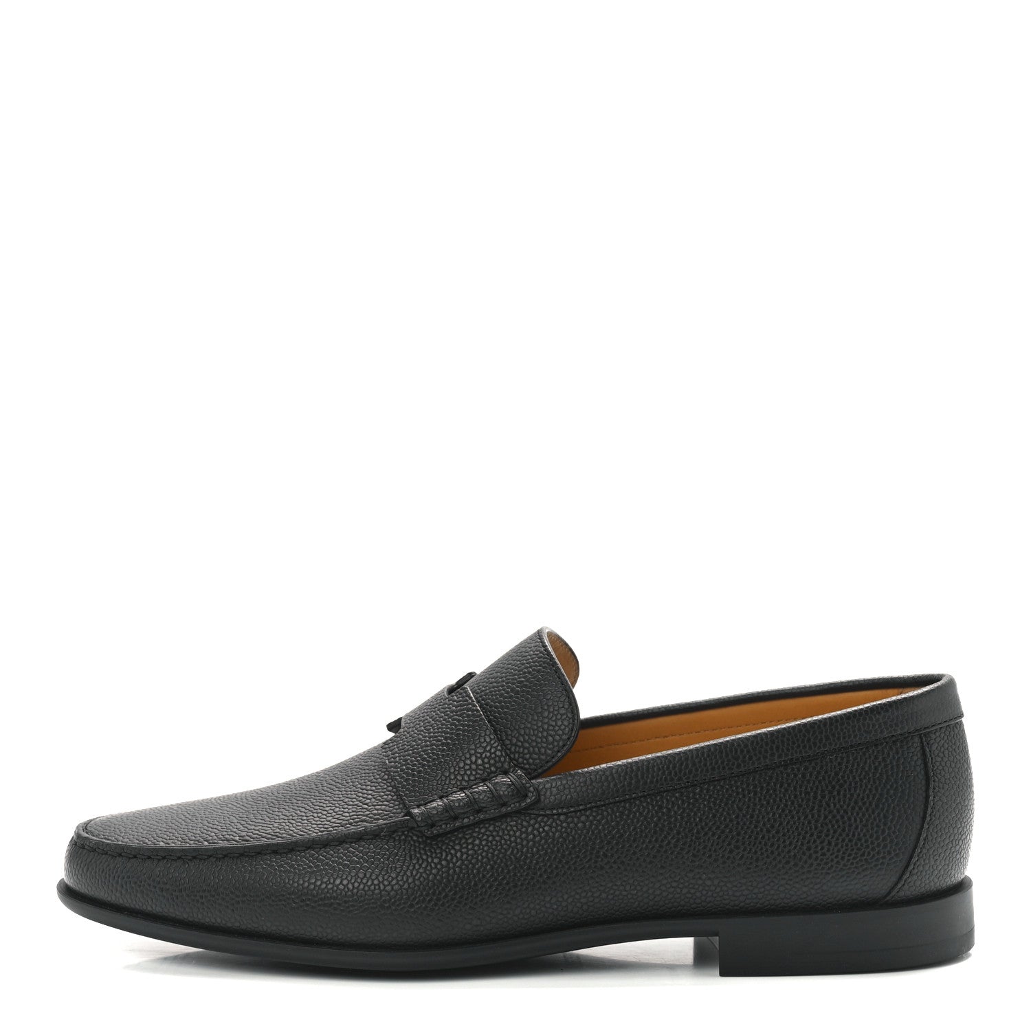 Hermes Grained Calfskin Mens Duke Loafer 43 Black 1 of 9