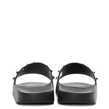Valentino Garavani Rubber Rockstud Slide Sandals 39 Black 6 of 15