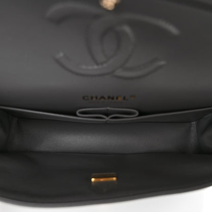 Chanel Lambskin Quilted Medium Double Flap Dark Grey 4 of 10