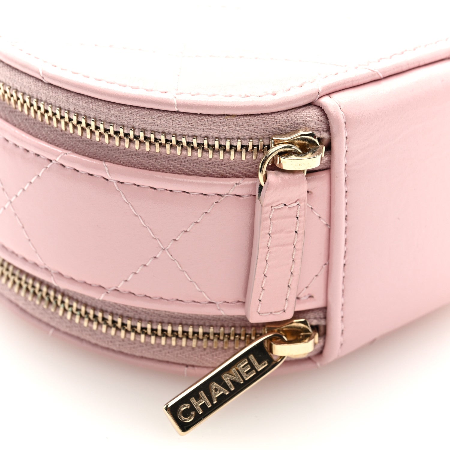 Chanel Lambskin Quilted Round Handle With Care Vanity With Chain Pink 10 of 11