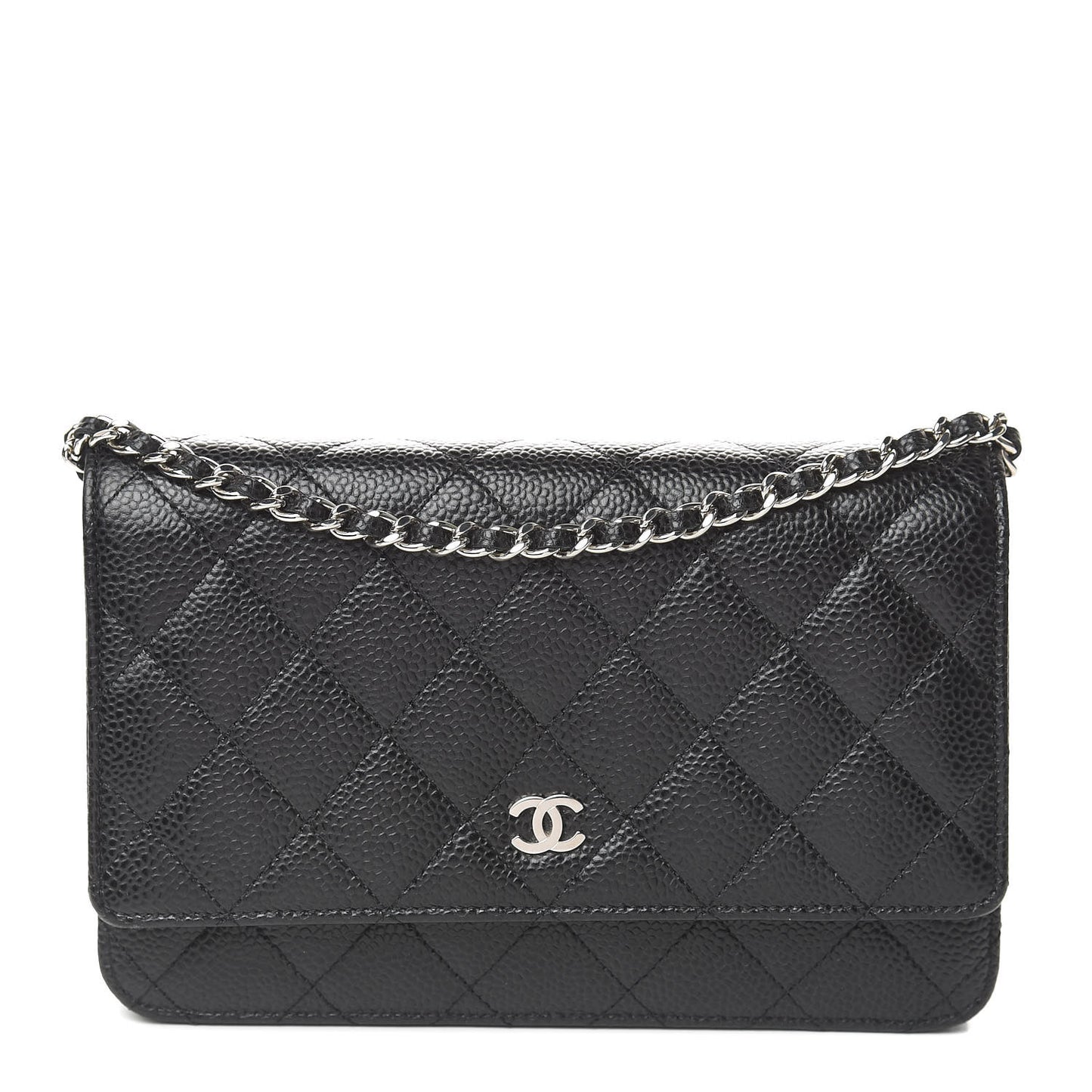 Caviar Quilted Wallet On Chain WOC Black