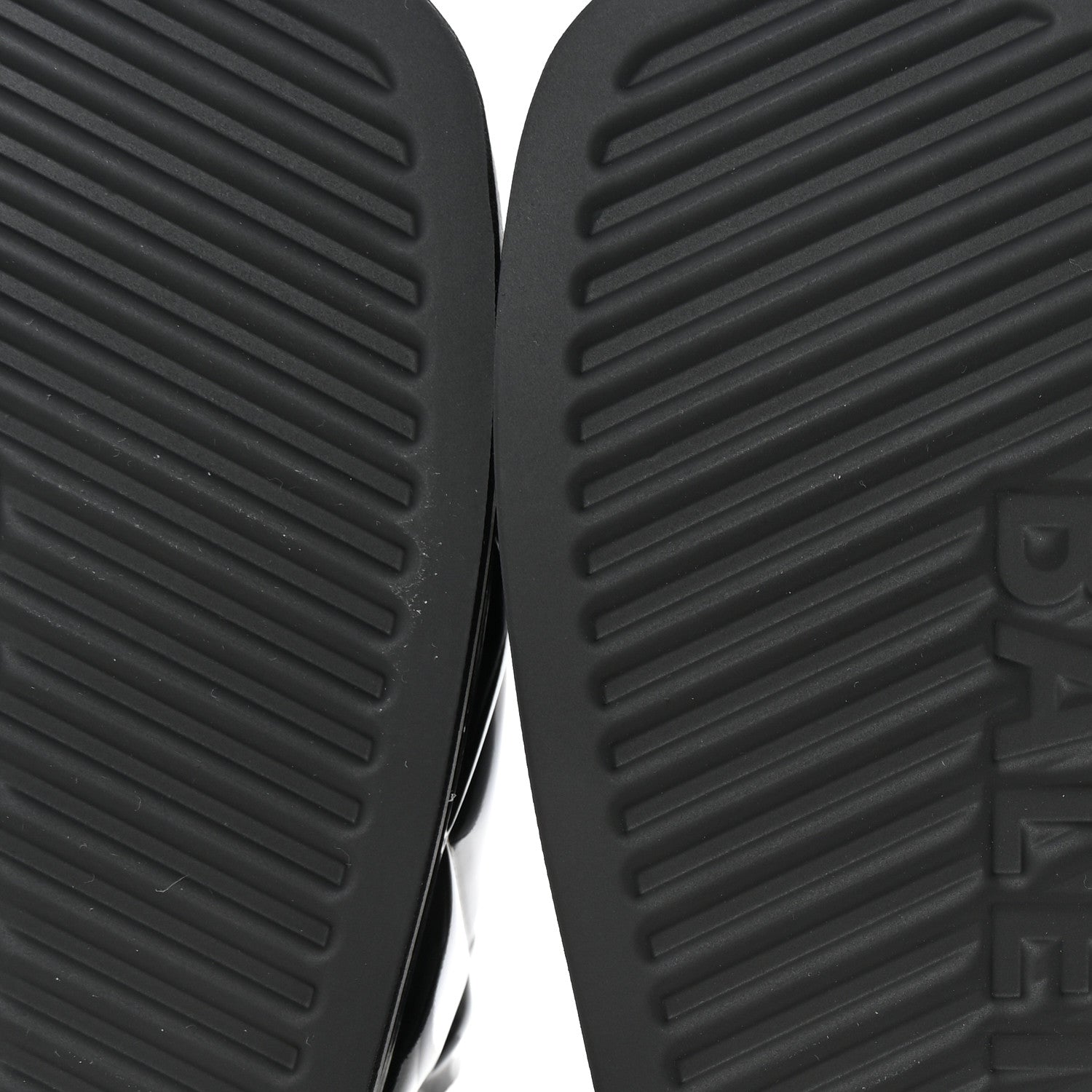 Balenciaga Patent Rubber Logo Womens Pool Slide Sandals 38 Black White 8 of 9