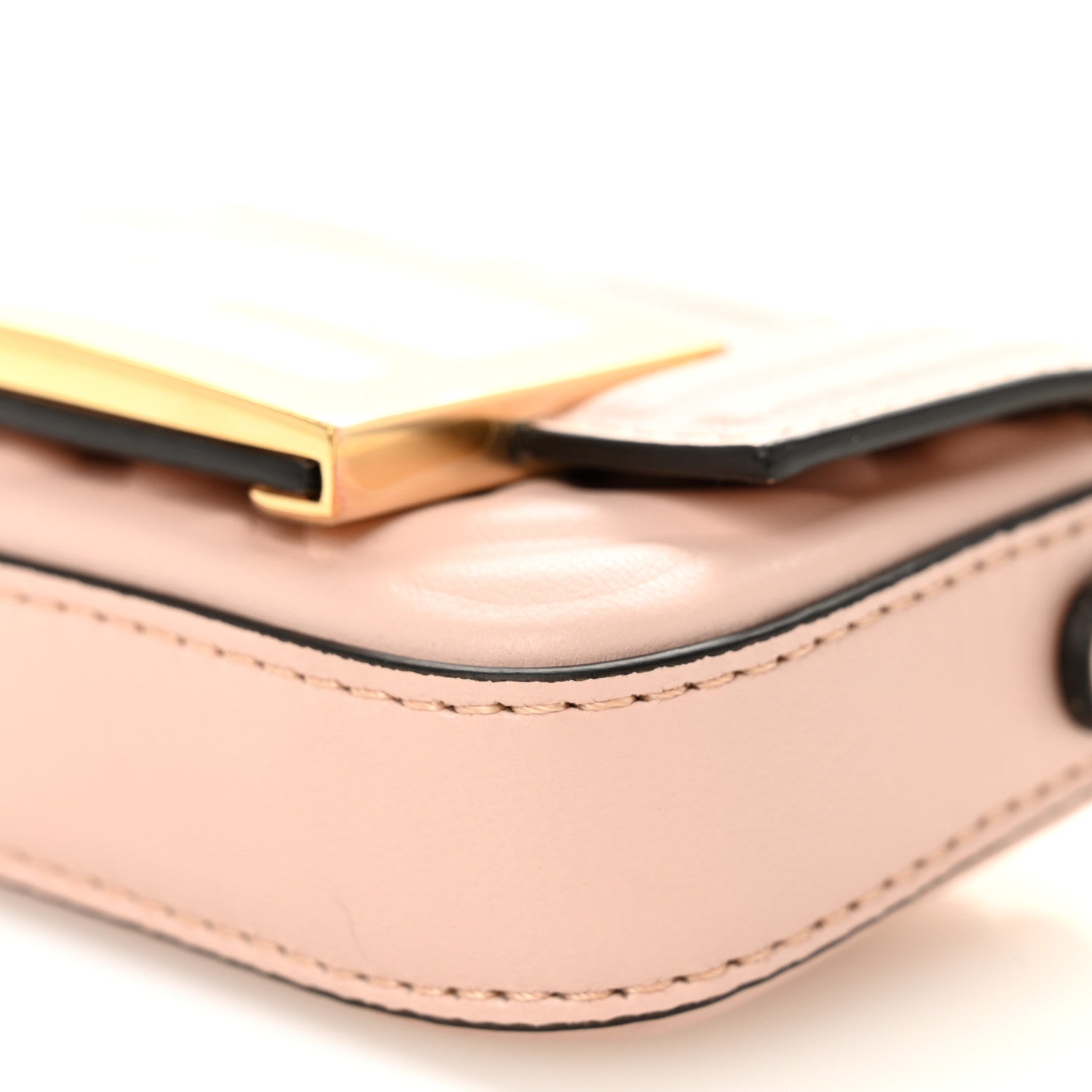 Fendi Nappa Matisse FF Embossed Nano Baguette Charm Rosa Quarzo 9 of 9