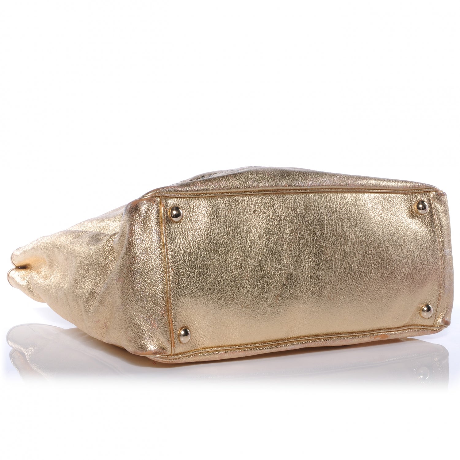 Saint Laurent Chevre Y-Mail Tote Metallic Gold 4 of 7