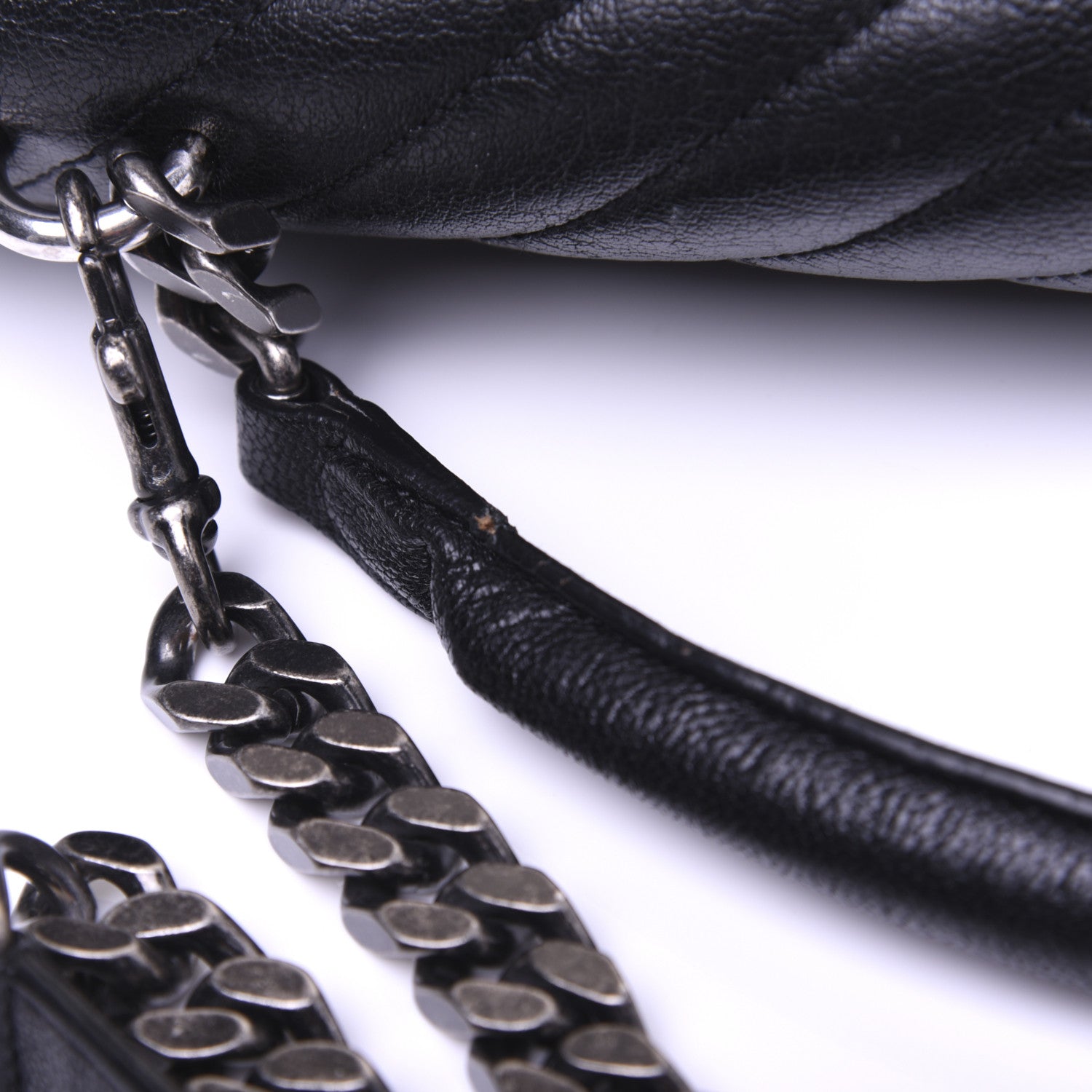Saint Laurent Sheepskin Matelasse Chevron Monogram Large College Satchel Black 31 of 31