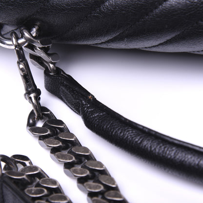 Saint Laurent Sheepskin Matelasse Chevron Monogram Large College Satchel Black 31 of 31