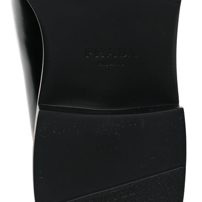 Prada Spazzolato Lace Up 50mm Loafers 39 Black 6 of 9