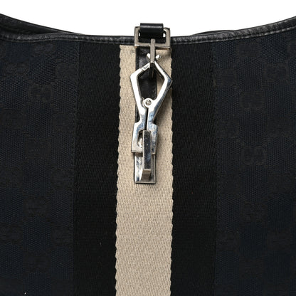 Gucci Monogram Lobster Clasp Jackie O Hobo Black 8 of 10