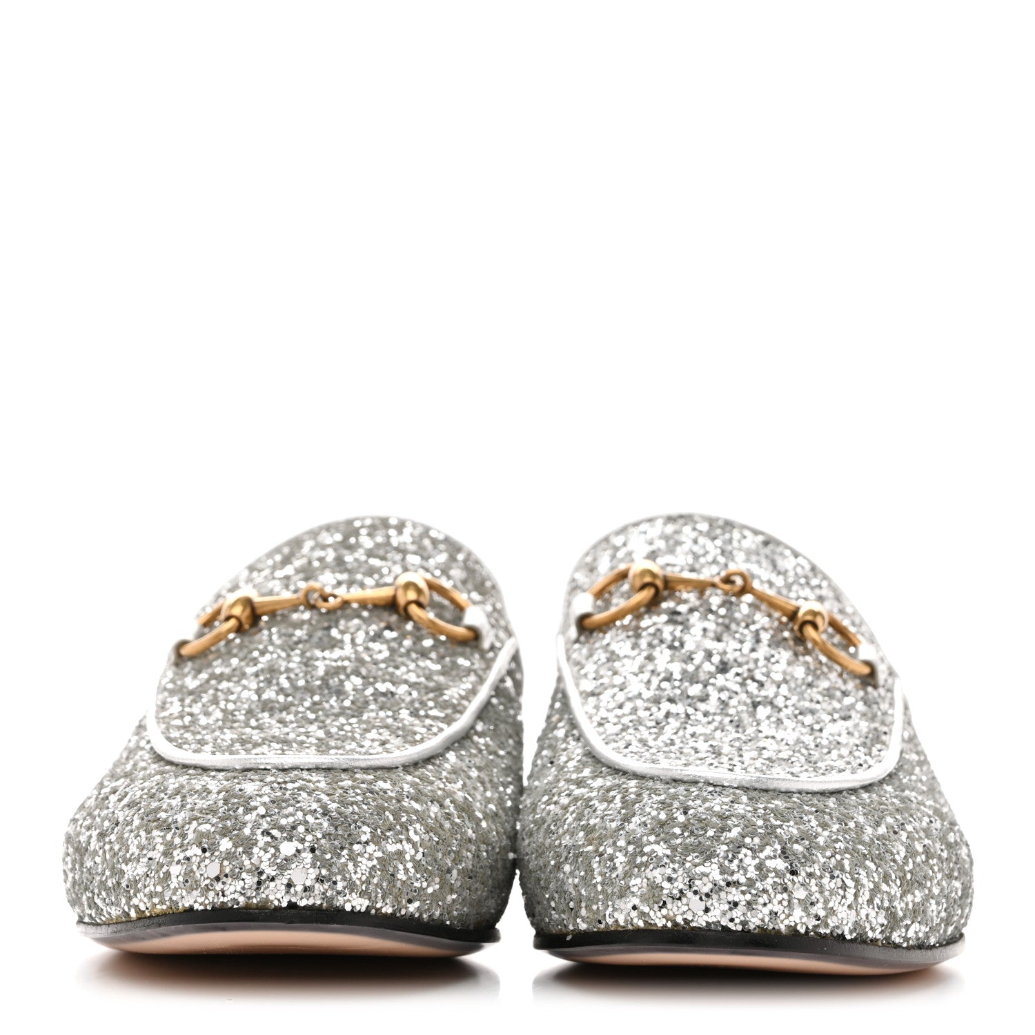 Gucci Glitter Womens Princetown Slippers 36 Silver 3 of 10