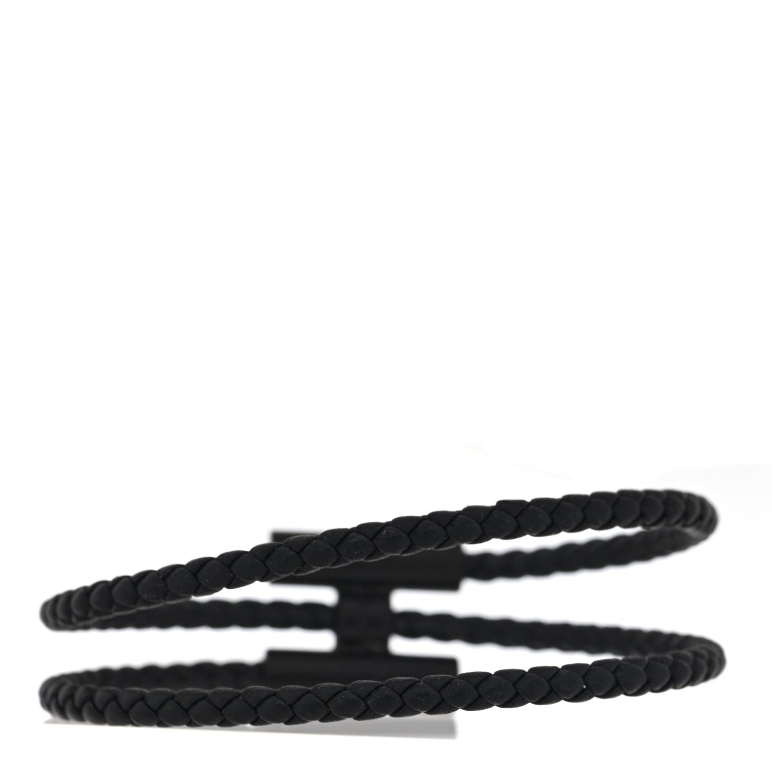 Hermes Swift Double Wrap Cord Tournis Tresse Bracelet Black 3 of 4