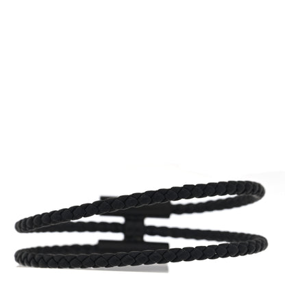 Hermes Swift Double Wrap Cord Tournis Tresse Bracelet Black 3 of 4