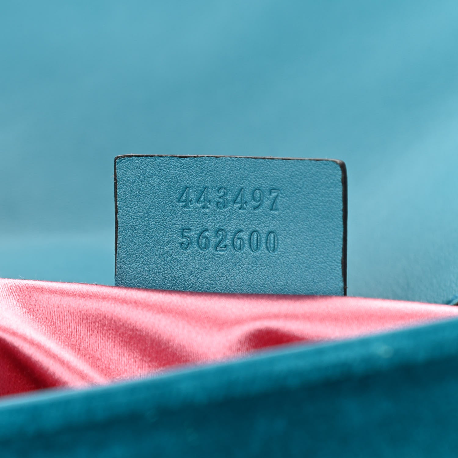 Gucci Velvet Matelasse Small GG Marmont Shoulder Bag Pavone Cyan 7 of 13