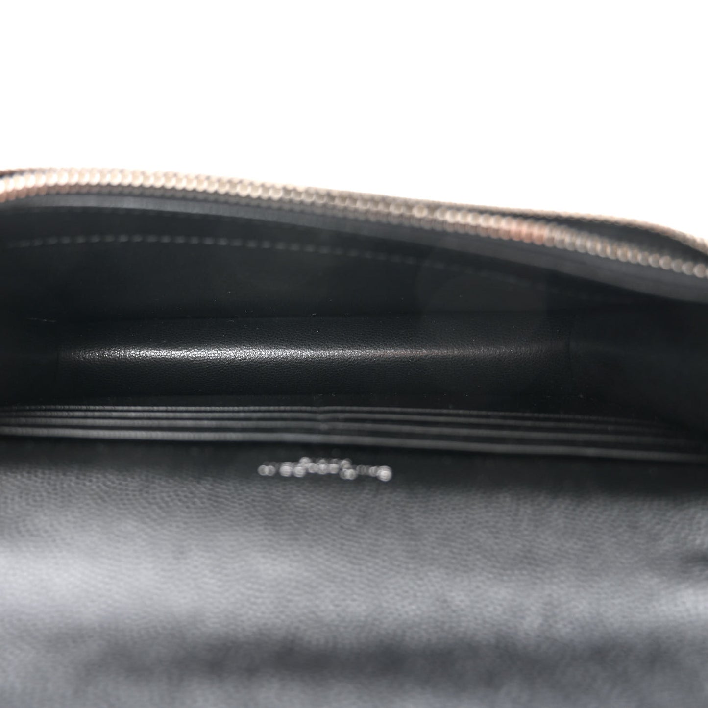 Grain De Poudre Matelasse Chevron Monogram Envelope Chain Wallet Black