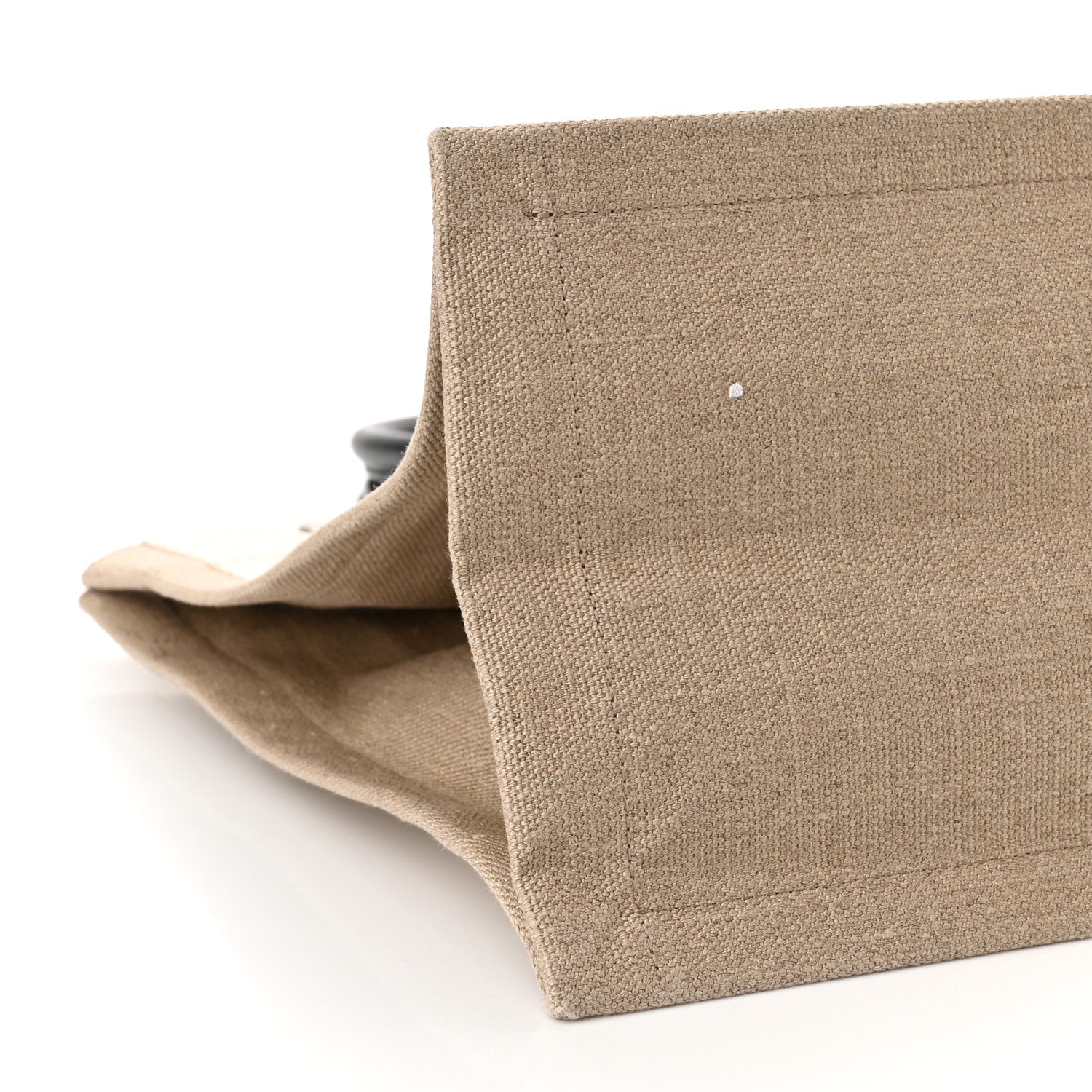 Saint Laurent Linen Calfskin Small Rive Gauche Tote Greggio Natural 8 of 10