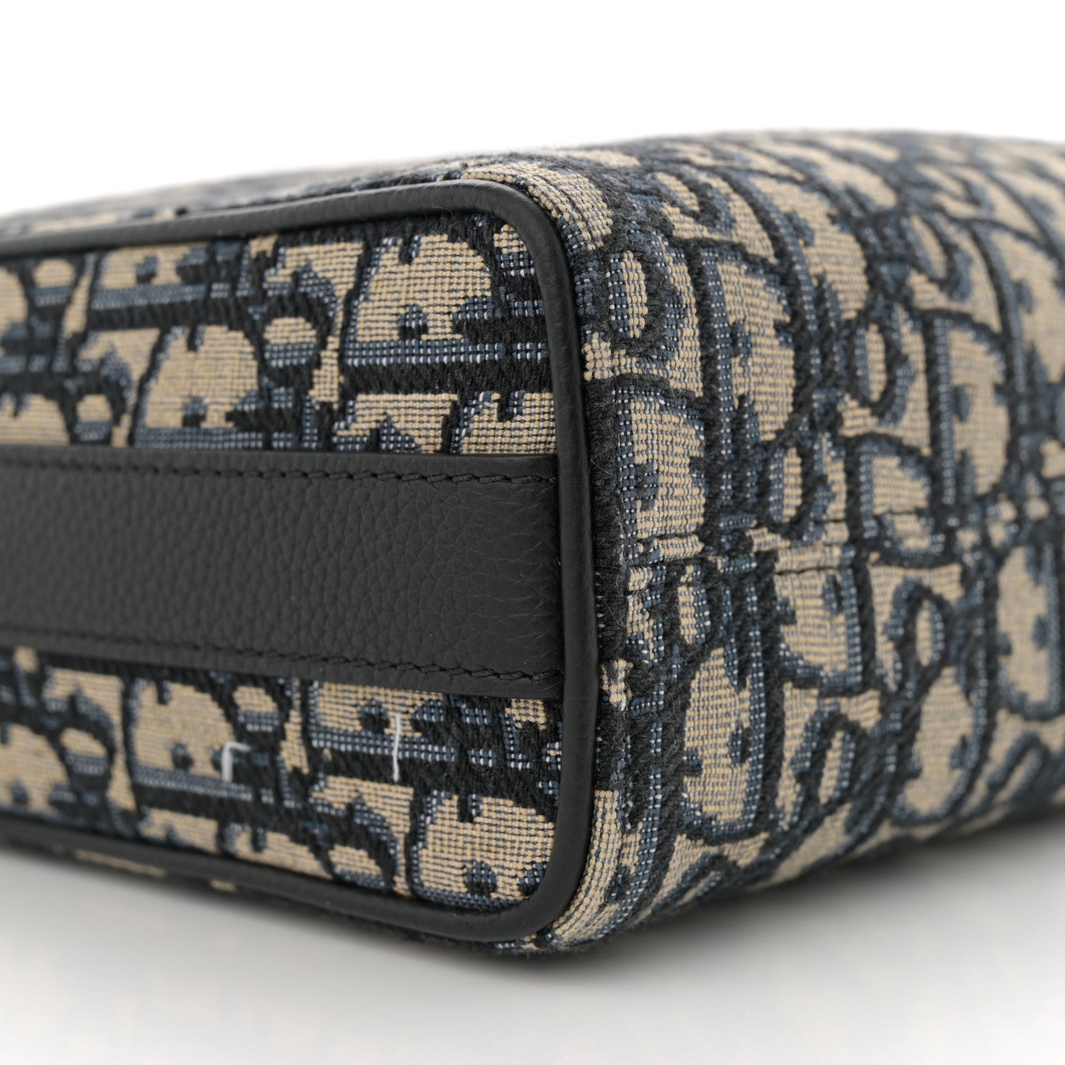 Christian Dior Oblique Jacquard Grained Calfskin Lingot Pouch Beige Black 8 of 9