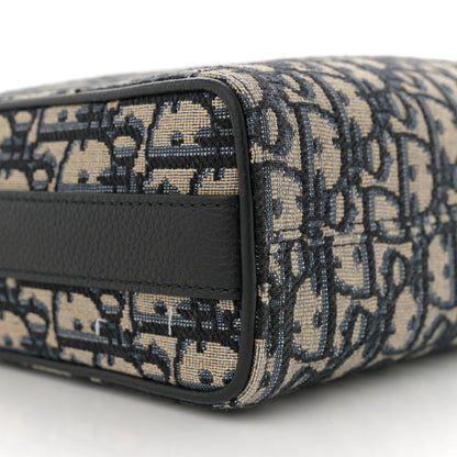 Christian Dior Oblique Jacquard Grained Calfskin Lingot Pouch Beige Black 8 of 9