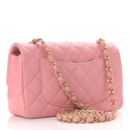 Chanel Lambskin Quilted Mini Rectangular Flap Pink 3 of 12
