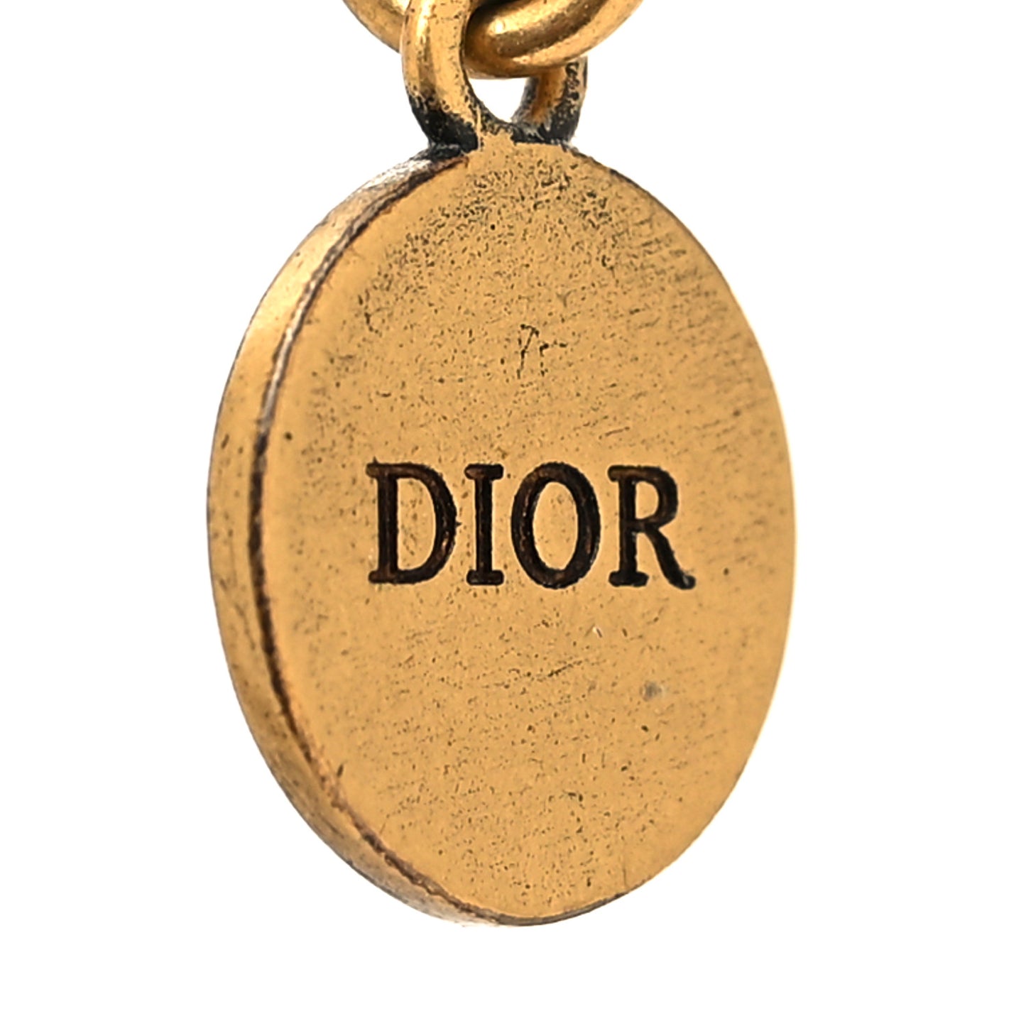 Metal CD Choker Necklace Aged Gold