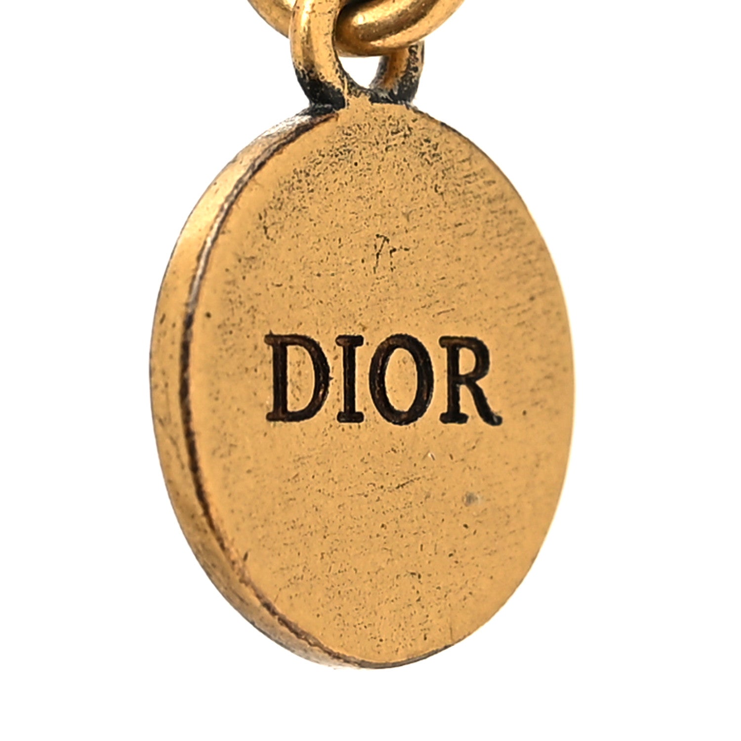 Christian Dior Metal CD Choker Necklace Aged Gold 5 of 5