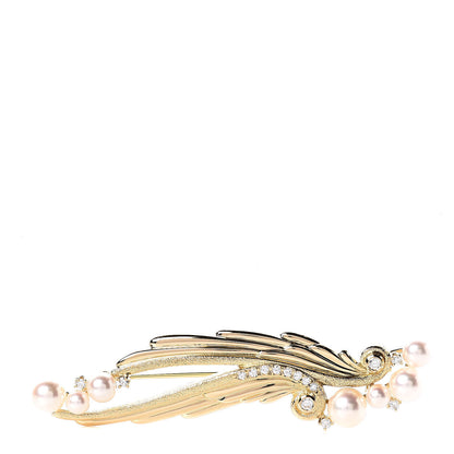 Mikimoto 18K Yellow Gold Diamond Akoya Pearl Brooch 1 of 4