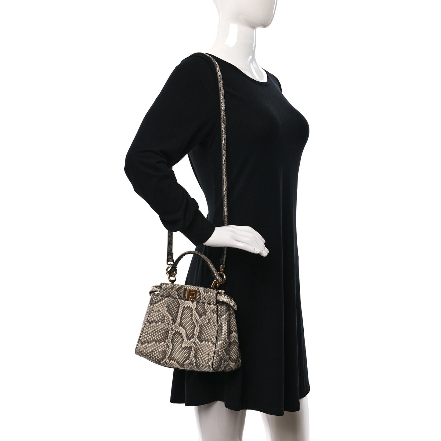 Snakeskin Shiny Nappa Mini Peekaboo Iconic Satchel Daisy Roccia Camelia
