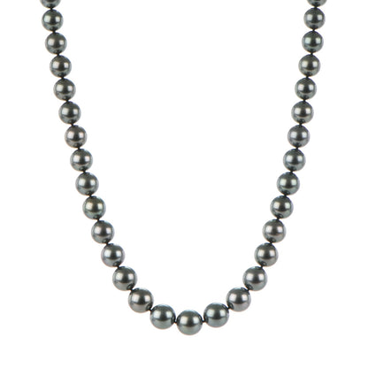 Mikimoto 18K White Gold Black South Sea Cultured Pearl 10mm Strand Necklace 17 1 of 5